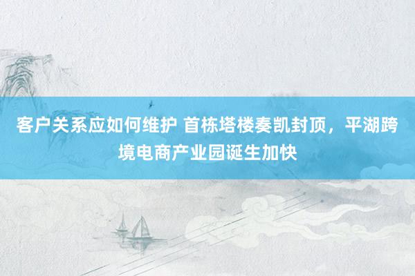 客户关系应如何维护 首栋塔楼奏凯封顶，平湖跨境电商产业园诞生加快