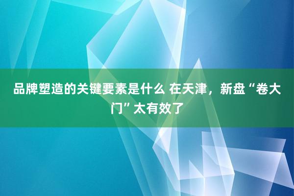 品牌塑造的关键要素是什么 在天津，新盘“卷大门”太有效了