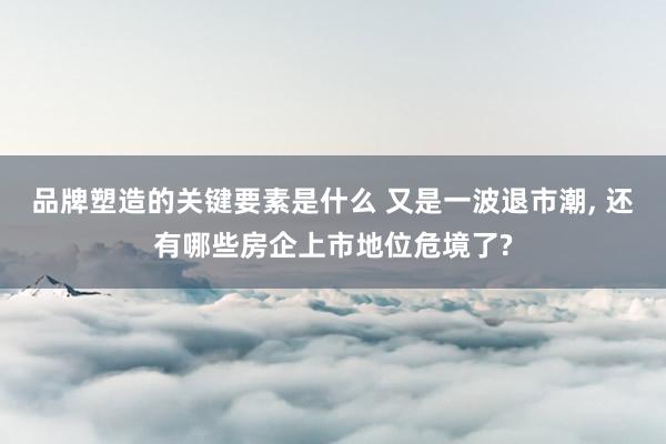 品牌塑造的关键要素是什么 又是一波退市潮, 还有哪些房企上市地位危境了?