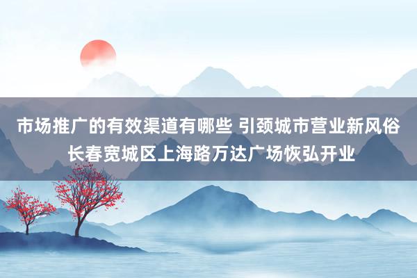 市场推广的有效渠道有哪些 引颈城市营业新风俗 长春宽城区上海路万达广场恢弘开业