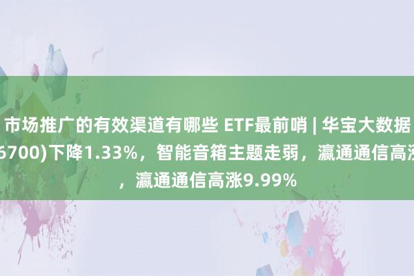 市场推广的有效渠道有哪些 ETF最前哨 | 华宝大数据ETF(516700)下降1.33%，智能音箱主题走弱，瀛通通信高涨9.99%