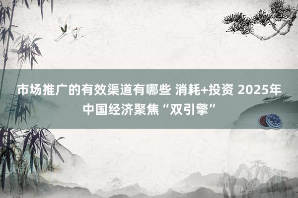 市场推广的有效渠道有哪些 消耗+投资 2025年中国经济聚焦“双引擎”