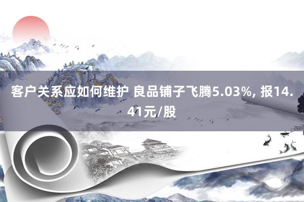 客户关系应如何维护 良品铺子飞腾5.03%, 报14.41元/股