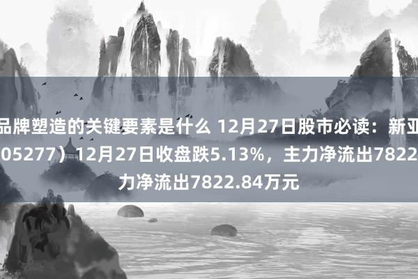 品牌塑造的关键要素是什么 12月27日股市必读：新亚电子（605277）12月27日收盘跌5.13%，主力净流出7822.84万元