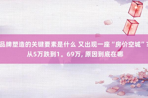 品牌塑造的关键要素是什么 又出现一座“房价空城”? 从5万跌到1。69万, 原因到底在哪