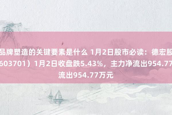 品牌塑造的关键要素是什么 1月2日股市必读：德宏股份（603701）1月2日收盘跌5.43%，主力净流出954.77万元