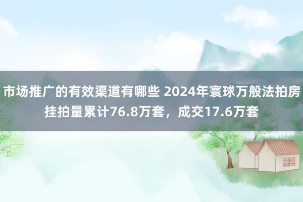 市场推广的有效渠道有哪些 2024年寰球万般法拍房挂拍量累计76.8万套，成交17.6万套