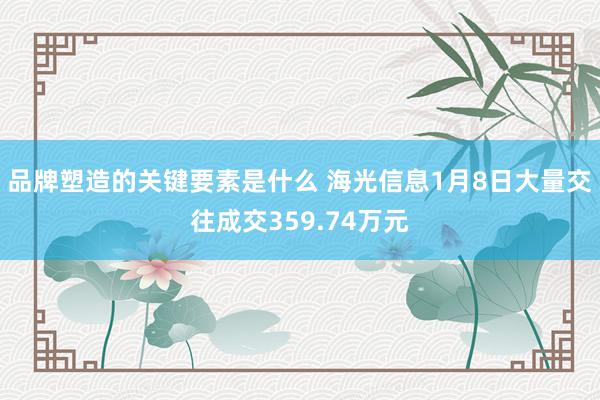 品牌塑造的关键要素是什么 海光信息1月8日大量交往成交359.74万元