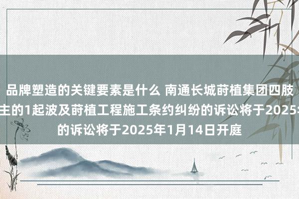 品牌塑造的关键要素是什么 南通长城莳植集团四肢原告/上诉东谈主的1起波及莳植工程施工条约纠纷的诉讼将于2025年1月14日开庭