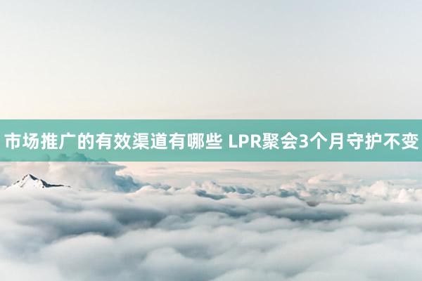 市场推广的有效渠道有哪些 LPR聚会3个月守护不变