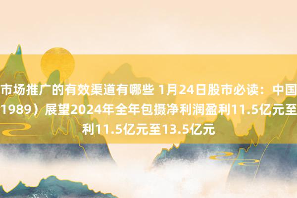 市场推广的有效渠道有哪些 1月24日股市必读：中国重工（601989）展望2024年全年包摄净利润盈利11.5亿元至13.5亿元