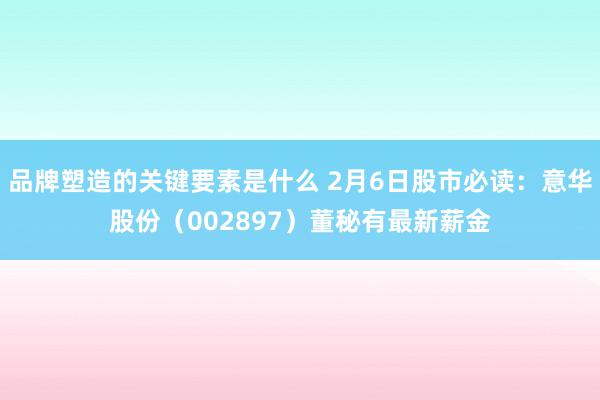 品牌塑造的关键要素是什么 2月6日股市必读：意华股份（002897）董秘有最新薪金