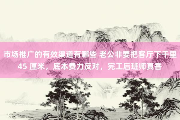 市场推广的有效渠道有哪些 老公非要把客厅下千里45 厘米，底本费力反对，完工后班师真香