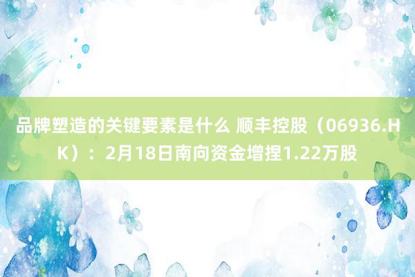 品牌塑造的关键要素是什么 顺丰控股（06936.HK）：2月18日南向资金增捏1.22万股