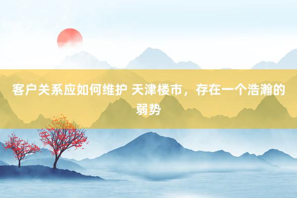 客户关系应如何维护 天津楼市，存在一个浩瀚的弱势