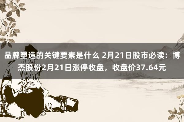 品牌塑造的关键要素是什么 2月21日股市必读：博杰股份2月21日涨停收盘，收盘价37.64元