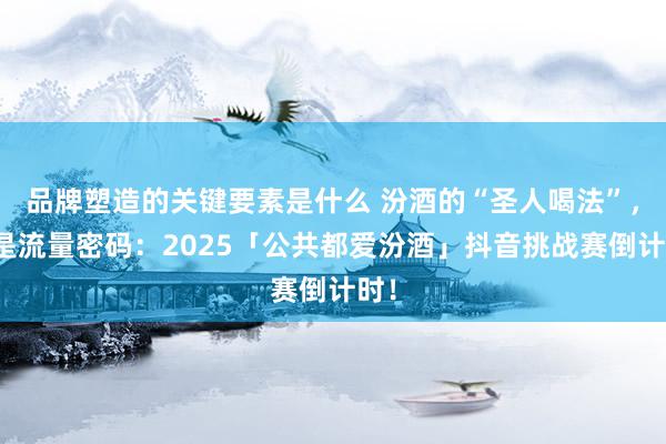 品牌塑造的关键要素是什么 汾酒的“圣人喝法”，便是流量密码：2025「公共都爱汾酒」抖音挑战赛倒计时！