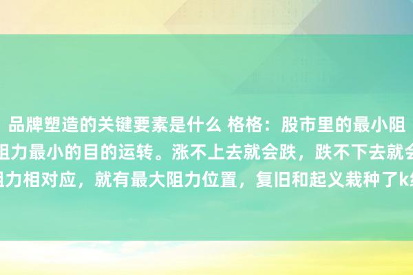 品牌塑造的关键要素是什么 格格：股市里的最小阻力目的​1.股价会沿着阻力最小的目的运转。涨不上去就会跌，跌不下去就会涨。​2.与最小阻力相对应，就有最大阻力位置，复旧和起义栽种了k线的各式景色，各式顶和底。​3.量比价重...